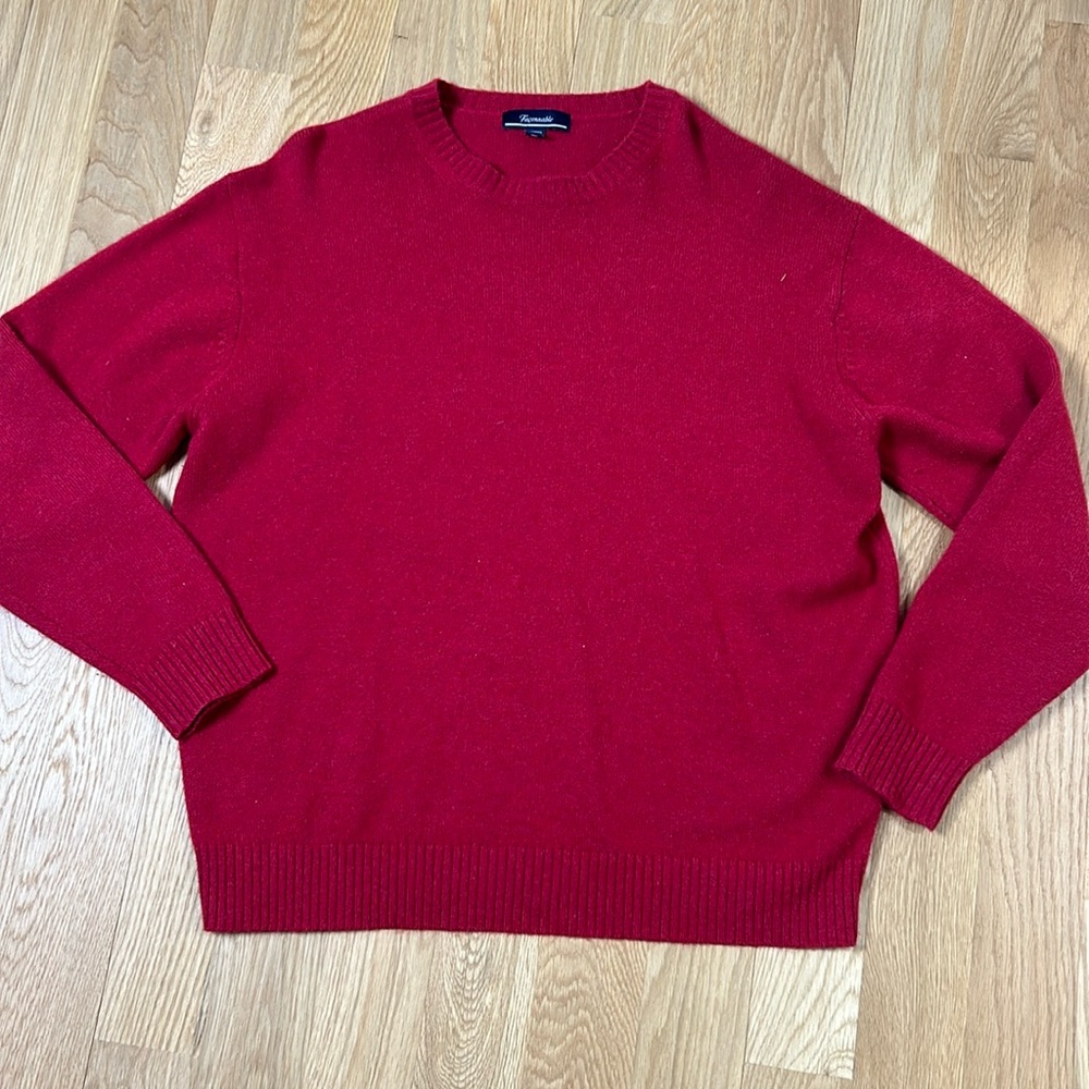 Faconnable Red crew neck Cashmere Sweater